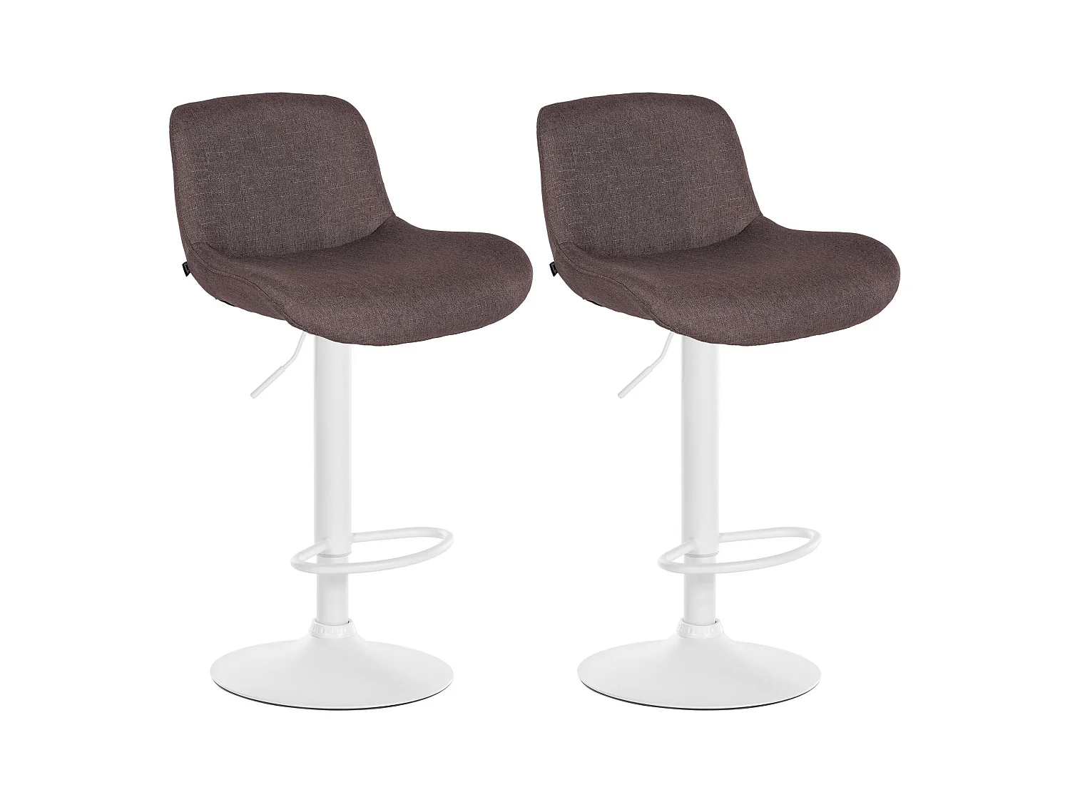 Lot de 2  Tabouret de bar - Tissu - Marron foncé - Solon