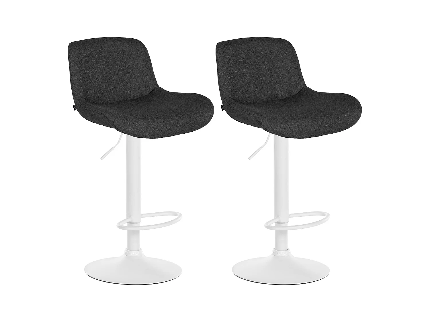 Lot de 2  Tabouret de bar - Tissu - Noir - Solon