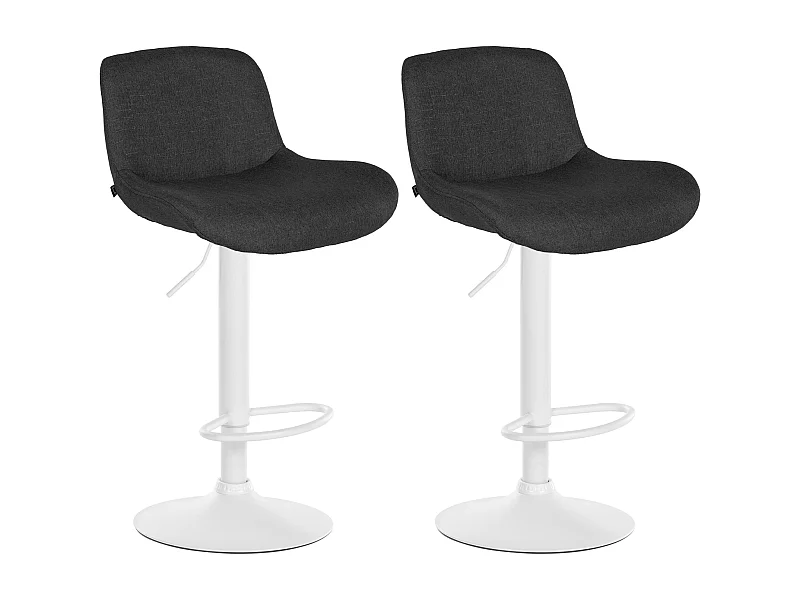 Lot de 2  Tabouret de bar - Tissu - Noir - Solon