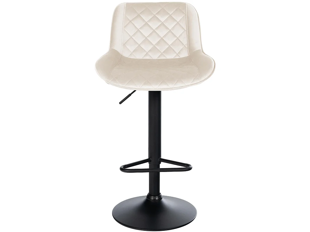 Tabouret de bar - Velours - Crème - Kasson