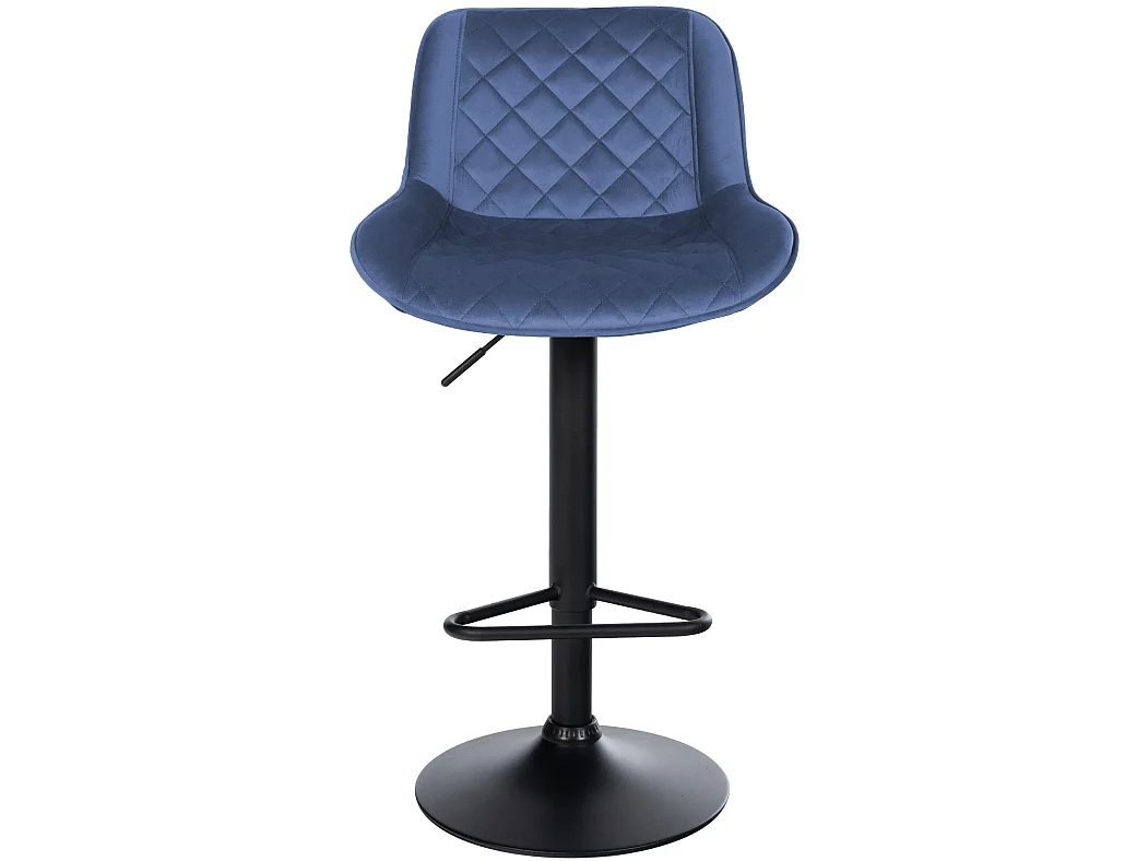 Tabouret de bar - Velours - Bleu - Kasson