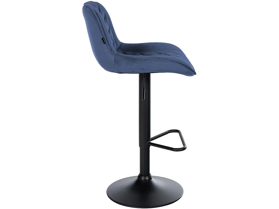 Tabouret de bar - Velours - Bleu - Kasson