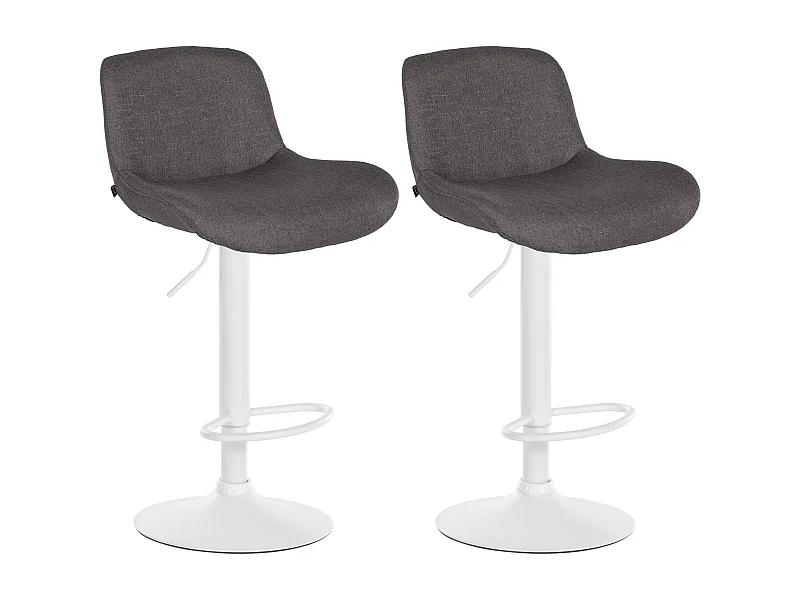 Lot de 2  Tabouret de bar - Tissu - Gris foncé - Solon