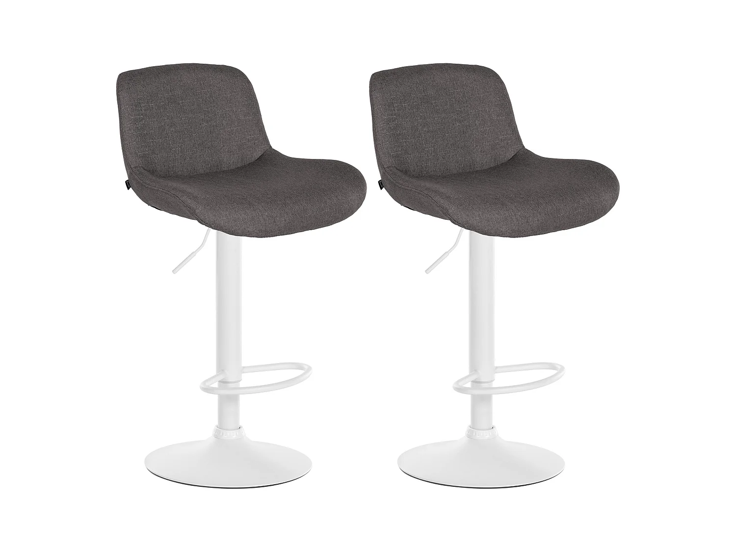 Lot de 2  Tabouret de bar - Tissu - Gris foncé - Solon