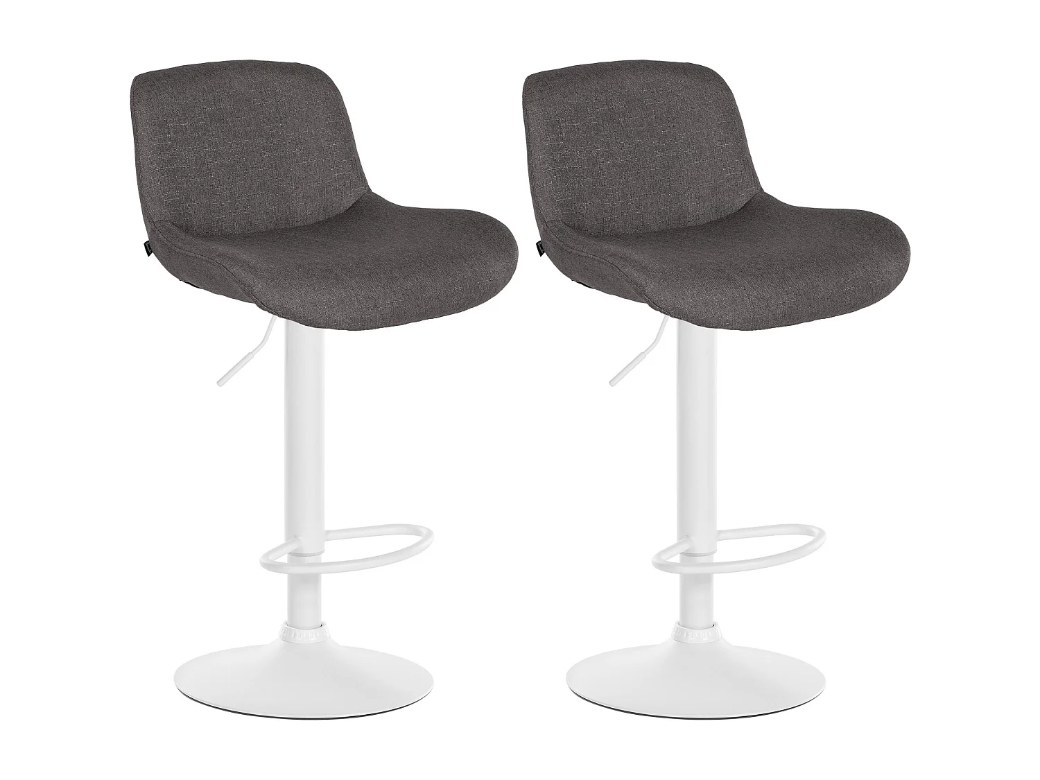 Lot de 2  Tabouret de bar - Tissu - Gris foncé - Solon