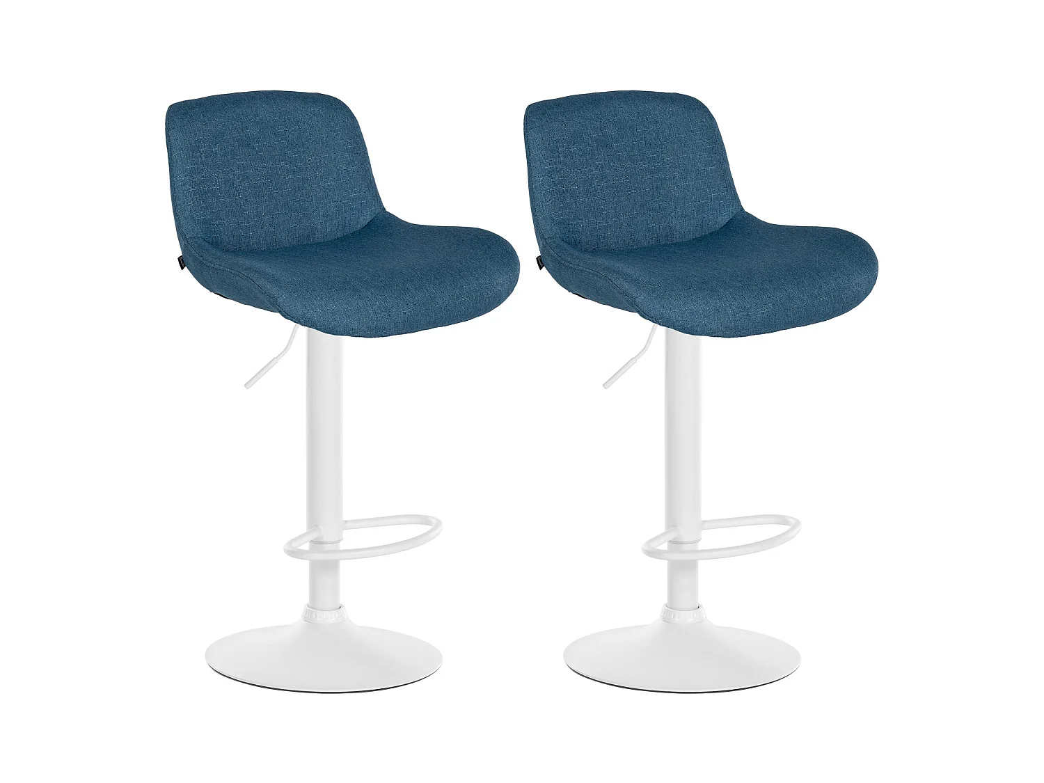 Lot de 2  Tabouret de bar - Tissu - Bleu - Solon