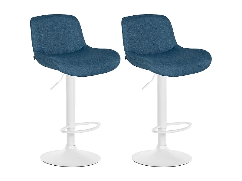 Lot de 2  Tabouret de bar - Tissu - Bleu - Solon