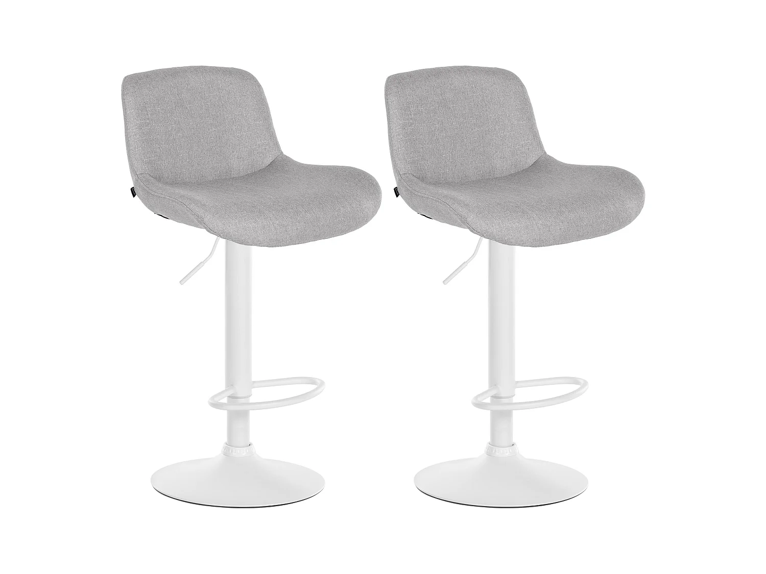 Lot de 2  Tabouret de bar - Tissu - Gris clair - Solon