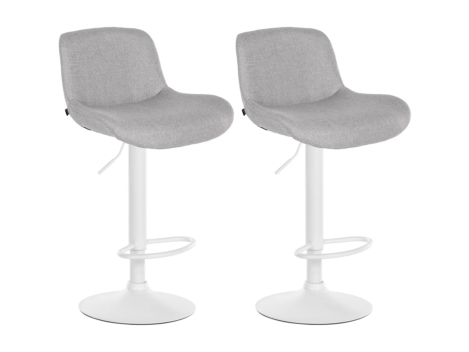 Lot de 2  Tabouret de bar - Tissu - Gris clair - Solon