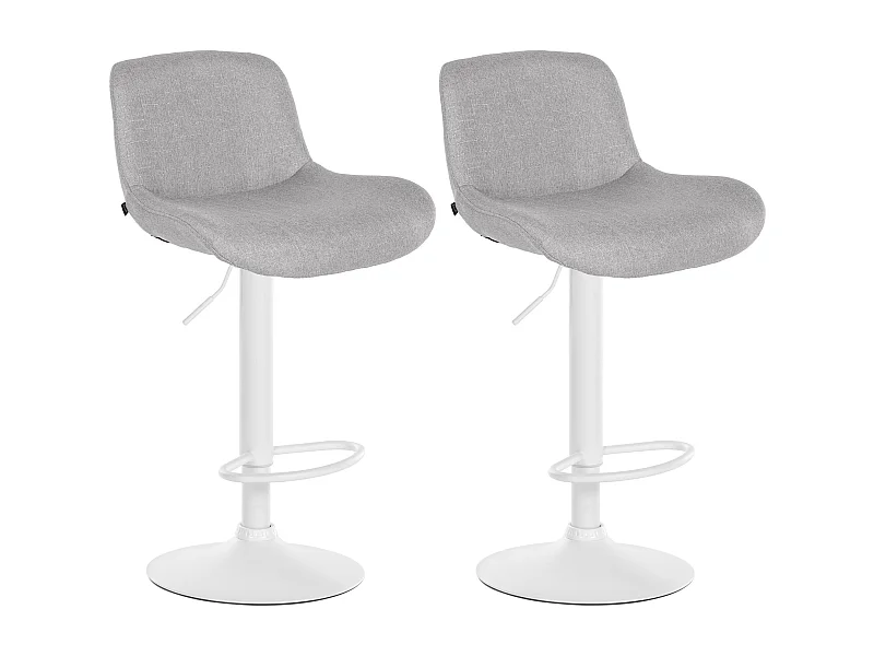 Lot de 2  Tabouret de bar - Tissu - Gris clair - Solon