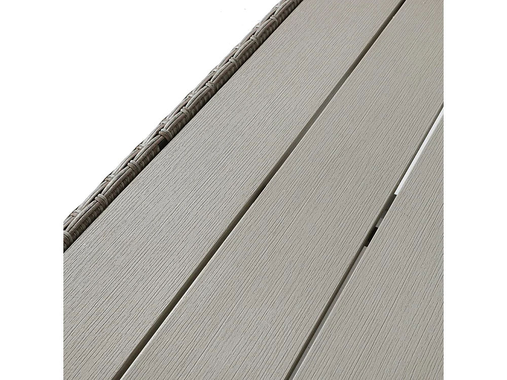 Salon de jardin Ensemble en résine tressée ensemble canapé lounge pour 4-5 personnes lounge avec table et coussins housse en tissu amovible et lavable kaki