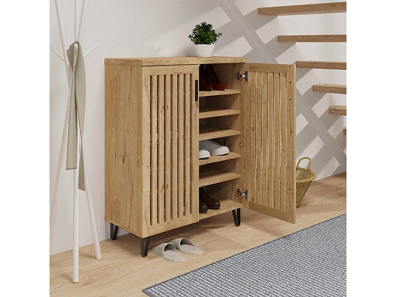 Meuble à chaussures 2 portes Ossia 6 niveaux