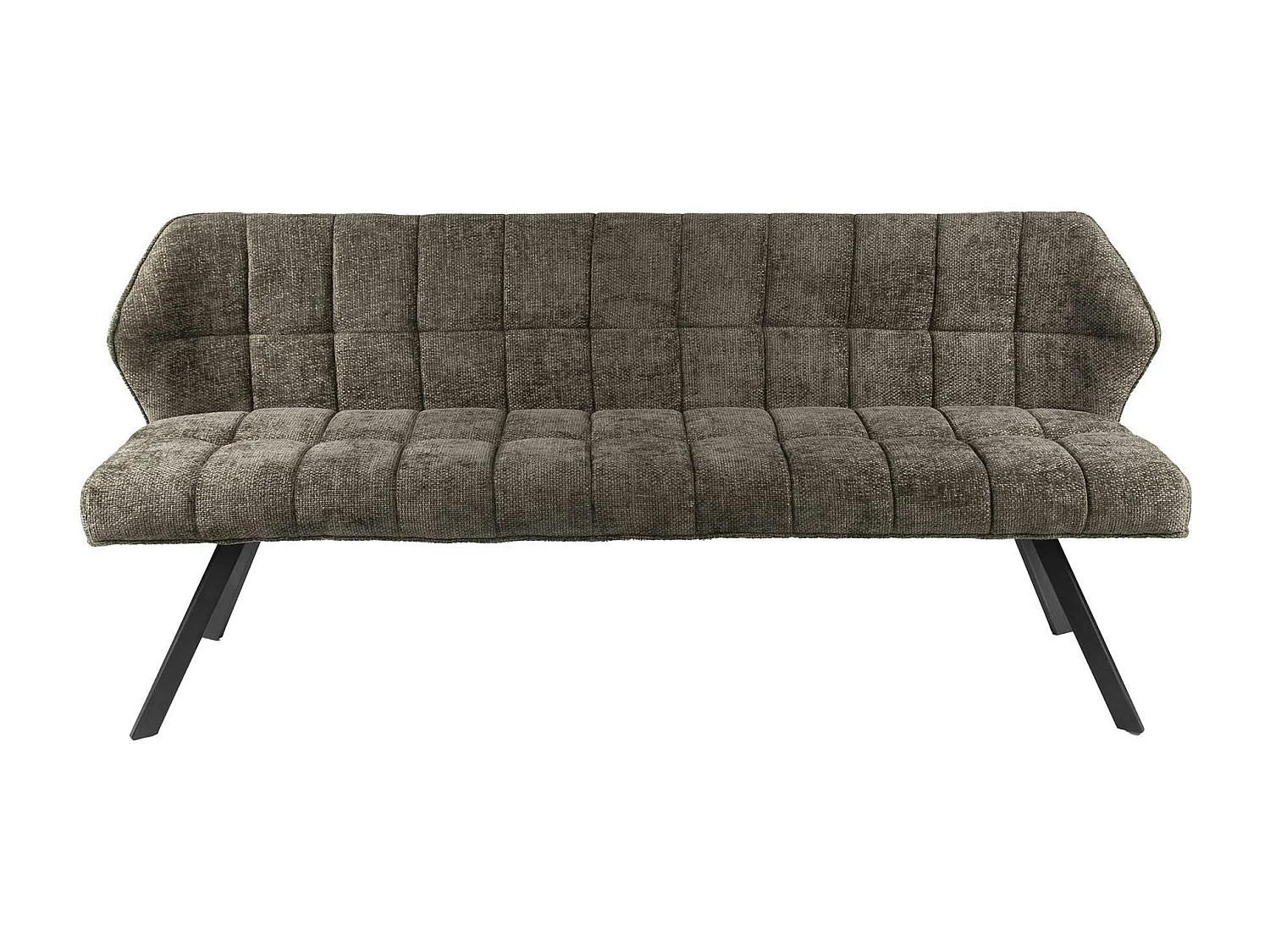 Banc de table en velours texturé taupe 180 cm MELBOURNE