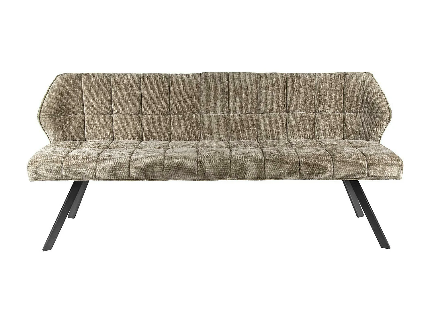 Banc de table en velours texturé beige nacré 180 cm MELBOURNE