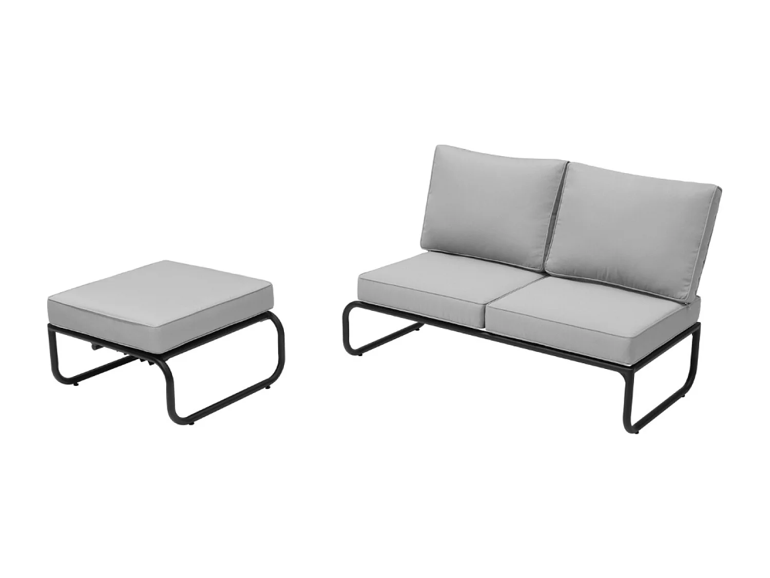 Modulares Gartensofa 2-3 Plätze Grau aus Aluminium SORRENTO