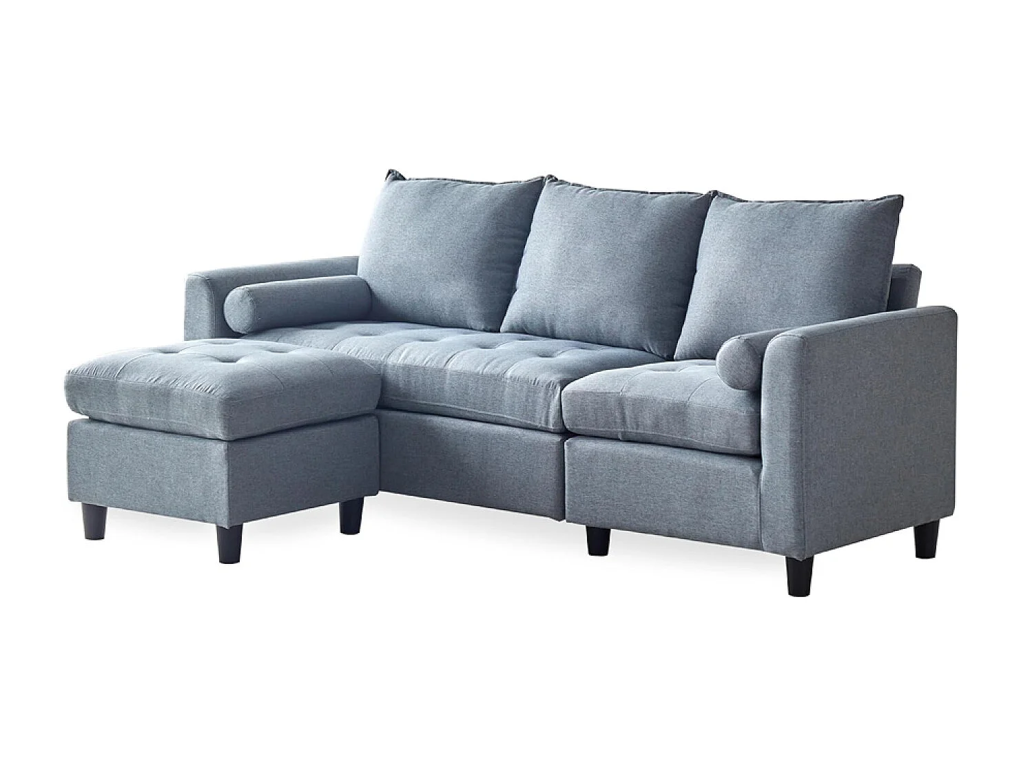 Canapé 3 places en tissu avec pouf gris clair COVENTRY