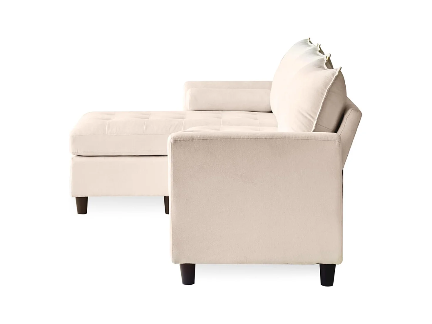 Canapé 3 places en tissu avec pouf beige COVENTRY