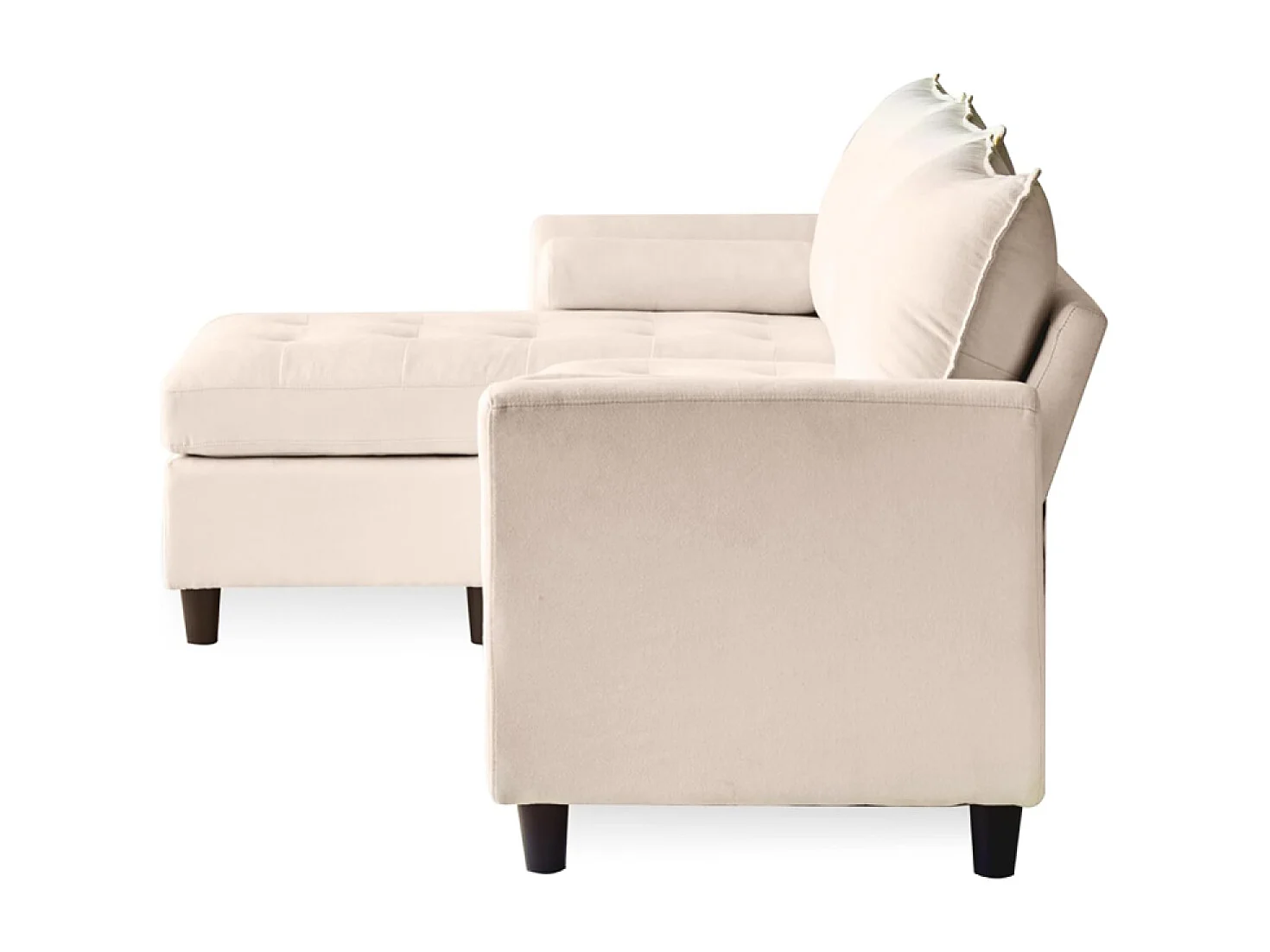 Canapé 3 places en tissu avec pouf beige COVENTRY