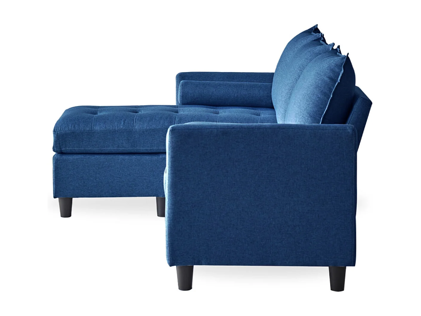 Canapé 3 places en velours avec pouf bleu COVENTRY