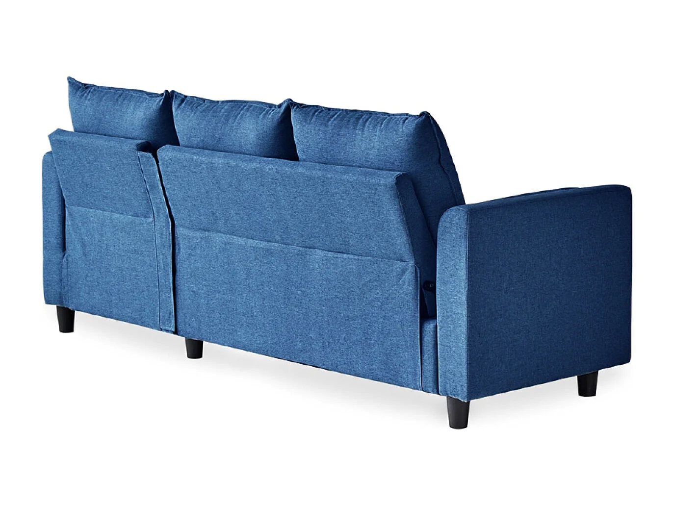 Canapé 3 places en velours avec pouf bleu COVENTRY