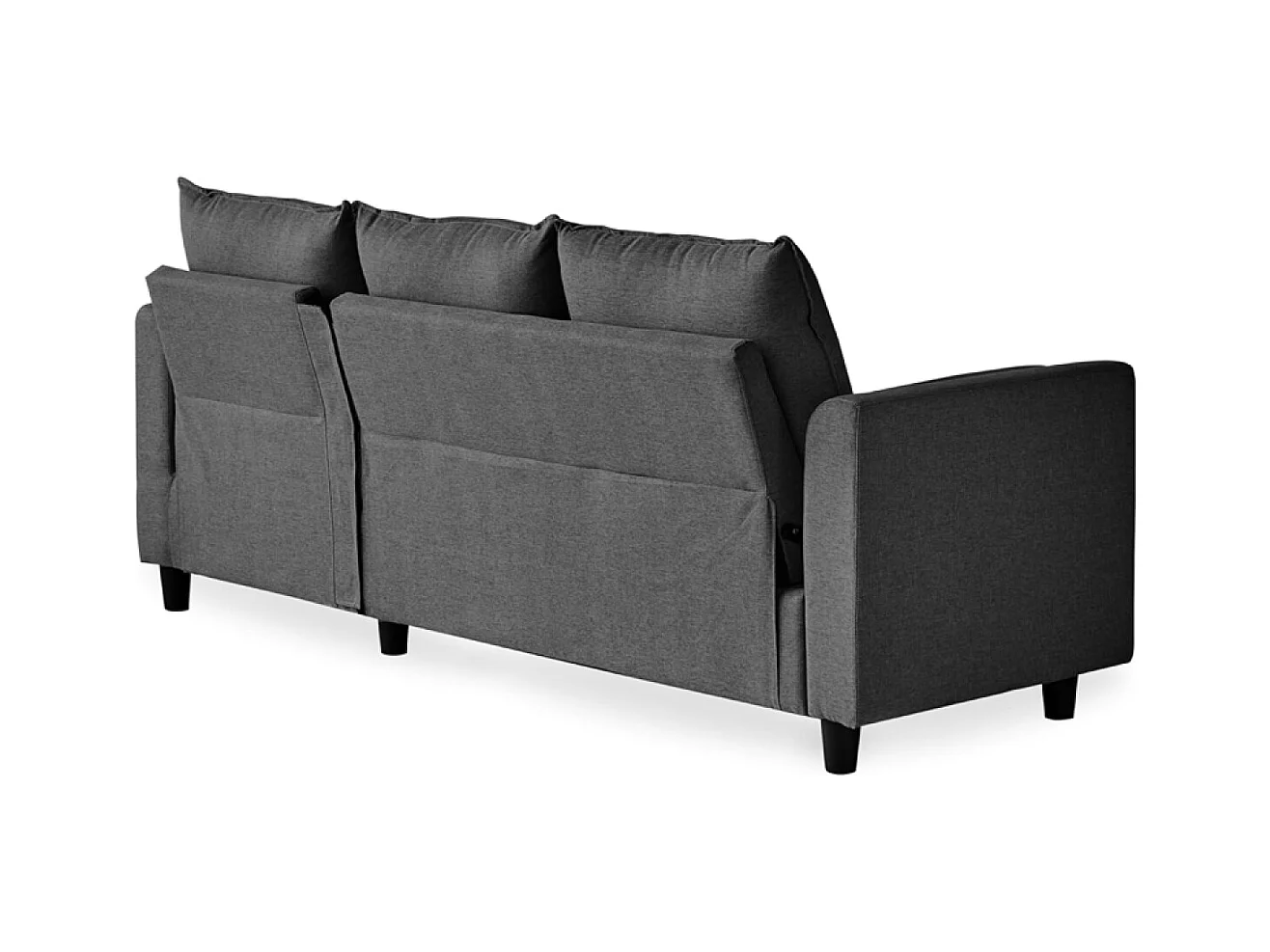 Canapé 3 places en tissu avec pouf gris foncé COVENTRY