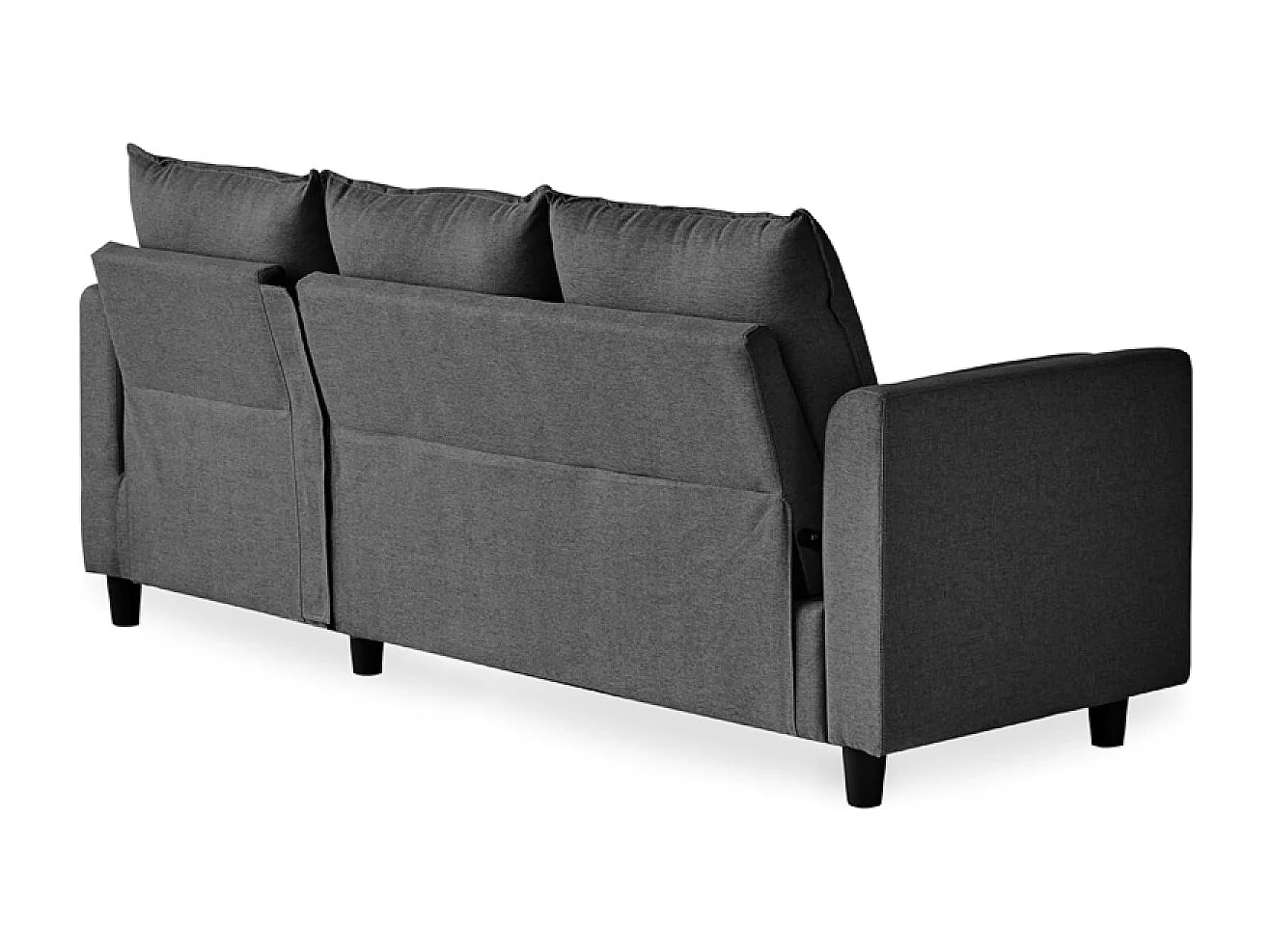 Canapé 3 places en tissu avec pouf gris foncé COVENTRY