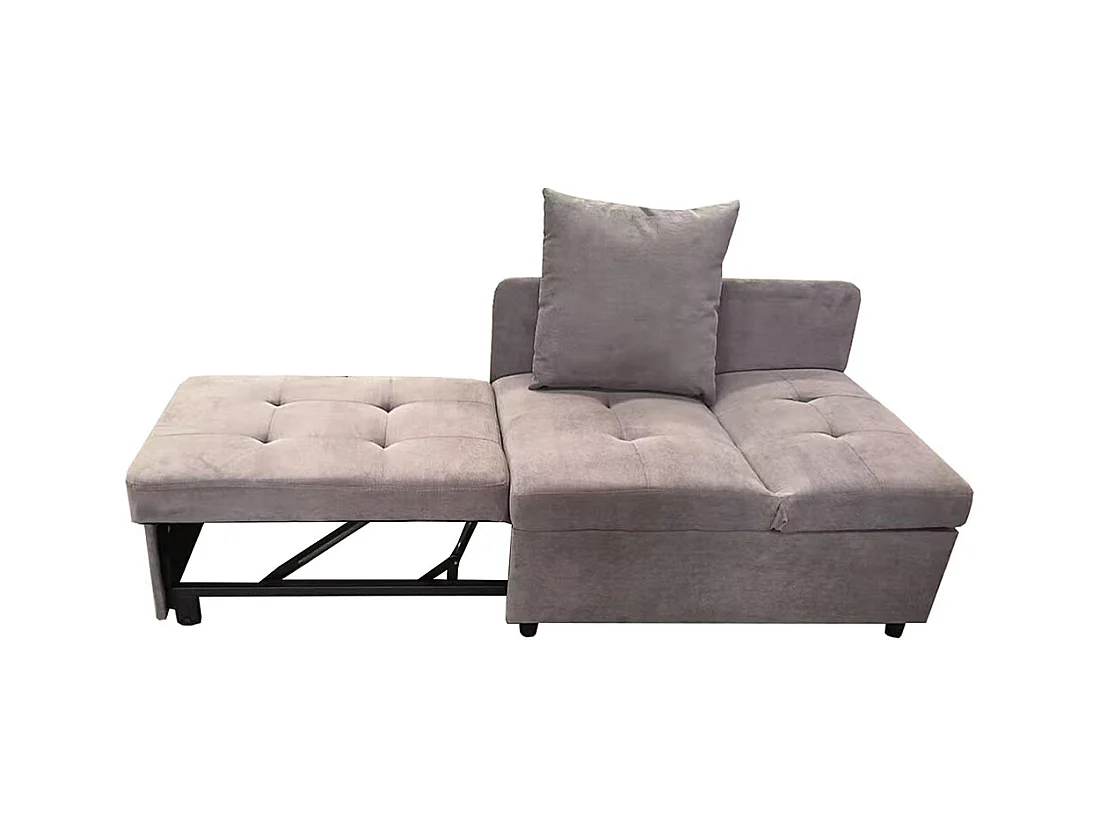 Lit banquette lit rembourré 3 en 1 Canapé-lit multifonction en lin avec dossier réglable pour les petites pièces gris