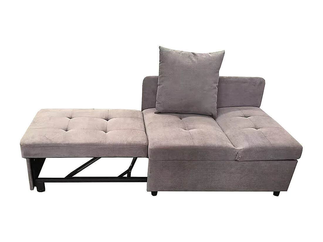 Lit banquette lit rembourré 3 en 1 Canapé-lit multifonction en lin avec dossier réglable pour les petites pièces gris