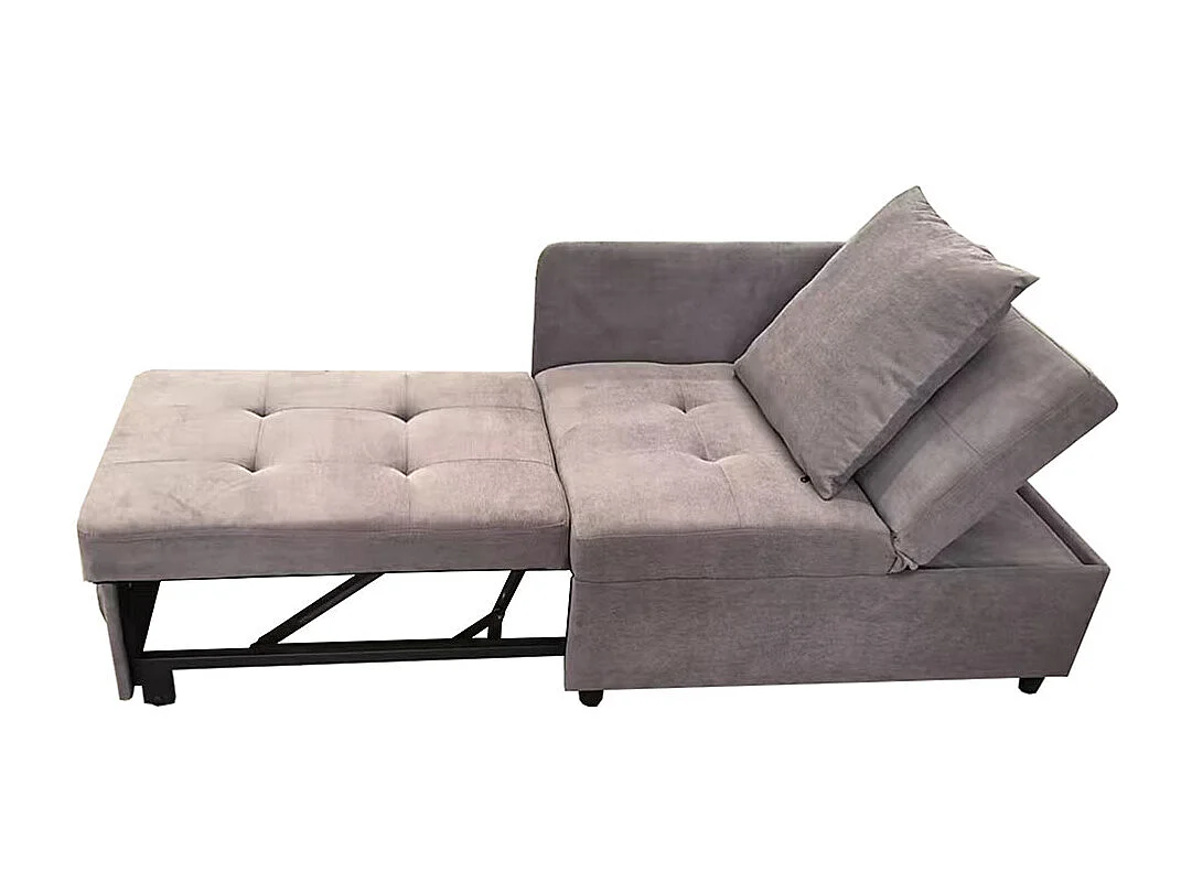 Lit banquette lit rembourré 3 en 1 Canapé-lit multifonction en lin avec dossier réglable pour les petites pièces gris