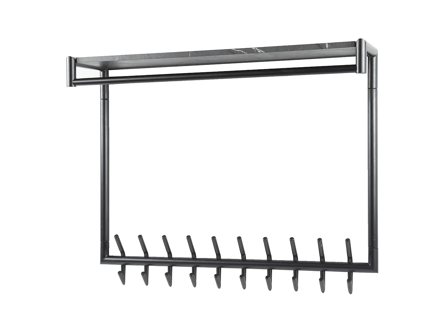 Portemanteau moderne 20 crochets avec étagère et tringle RALF