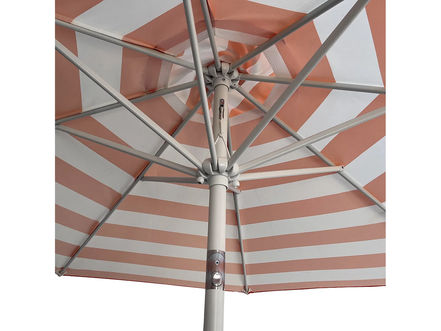 Gerader Sonnenschirm BANDOL rund 2,70m Durchmesser orange gestreift