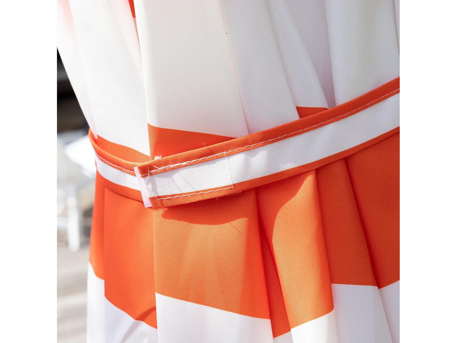 Gerader Sonnenschirm BANDOL rund 2,70m Durchmesser orange gestreift