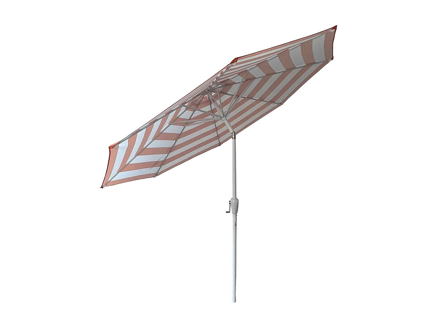 Parasol droit BANDOL rond 2,70m de diamètre à rayures orange