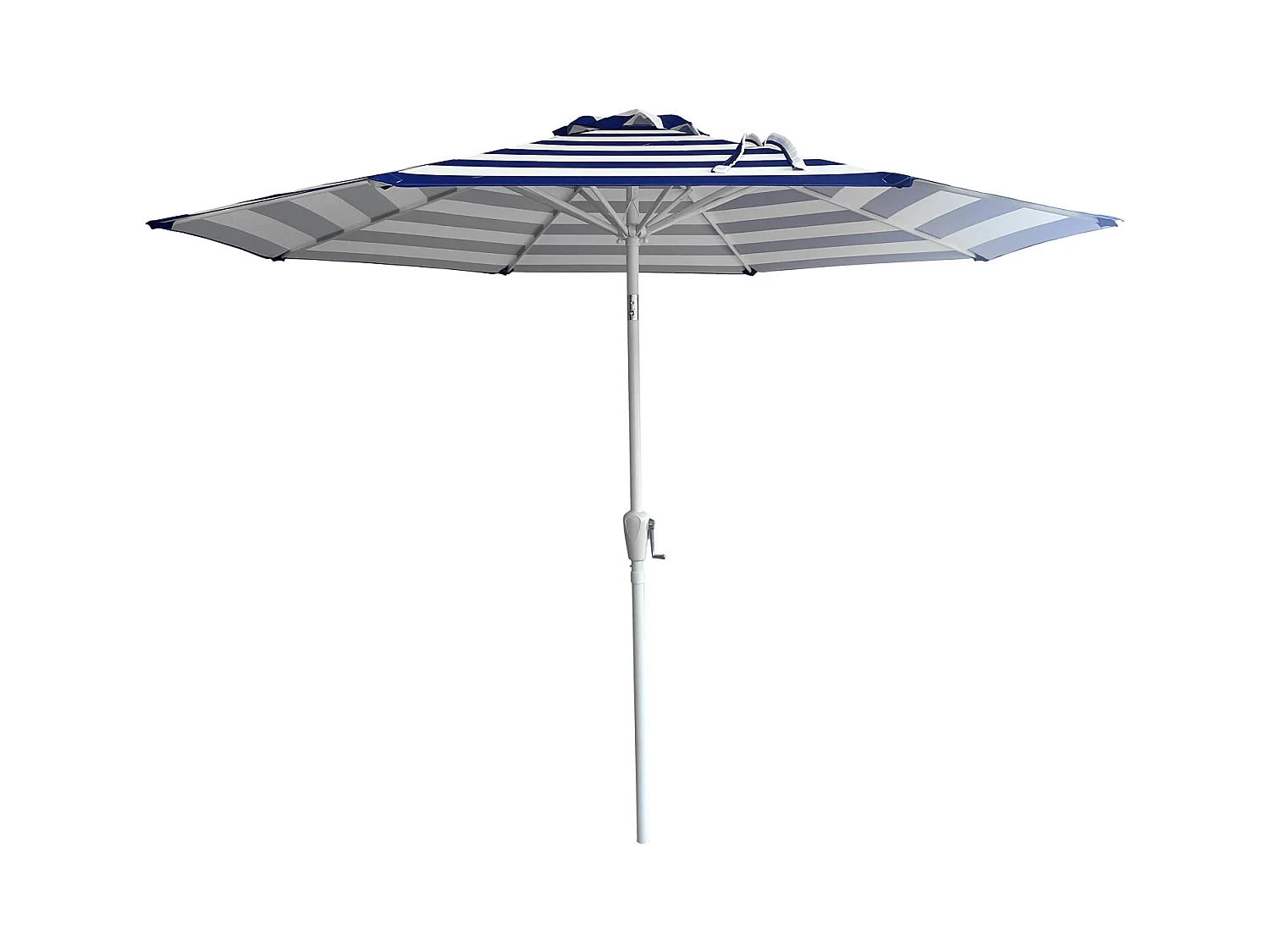 BANDOL rechte ronde parasol 2,70m diameter met blauwe strepen