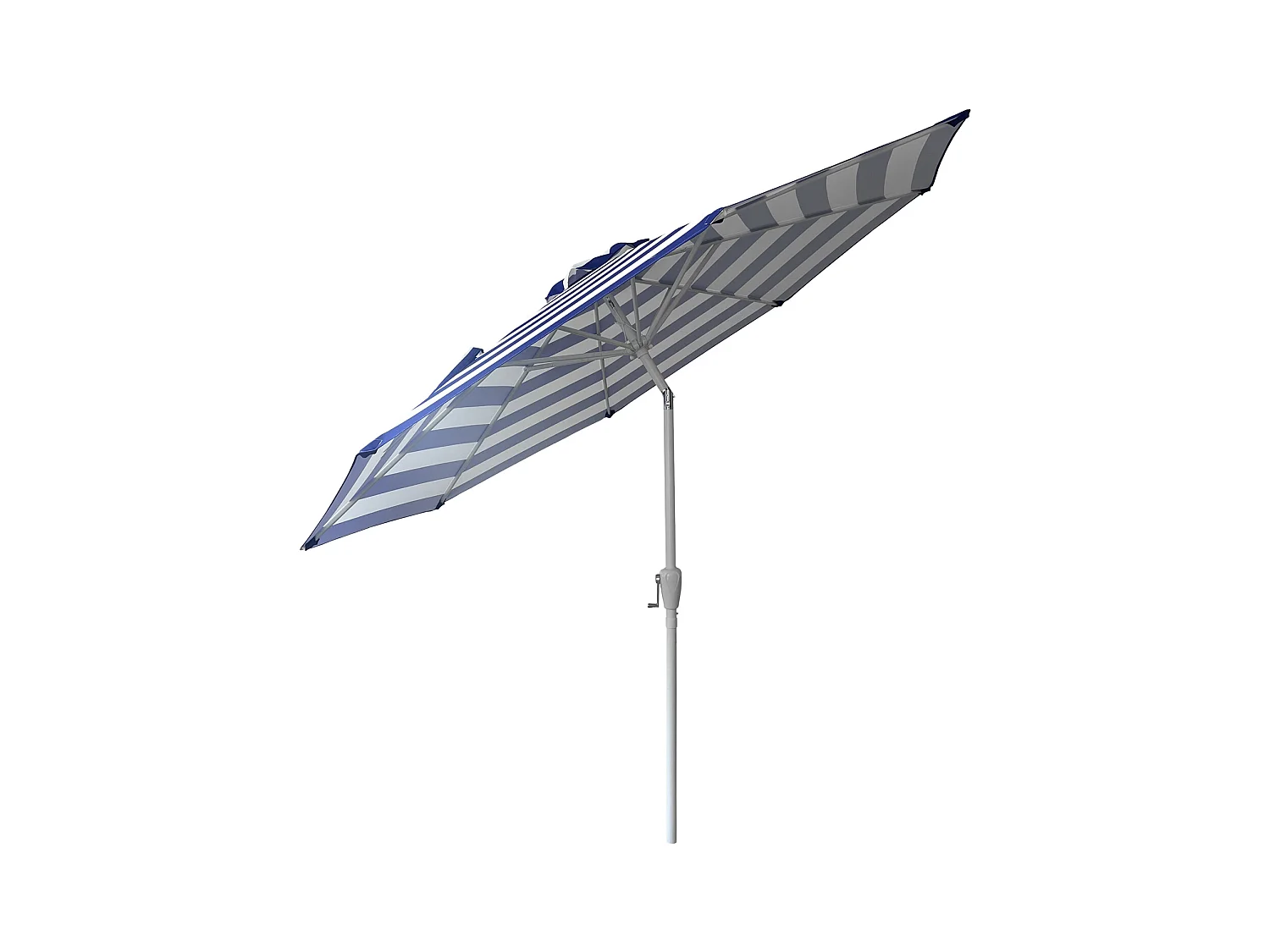BANDOL rechte ronde parasol 2,70m diameter met blauwe strepen