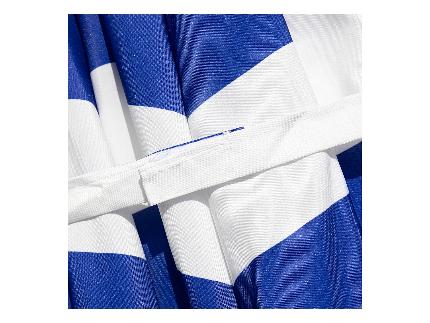 BANDOL rechte ronde parasol 2,70m diameter met blauwe strepen