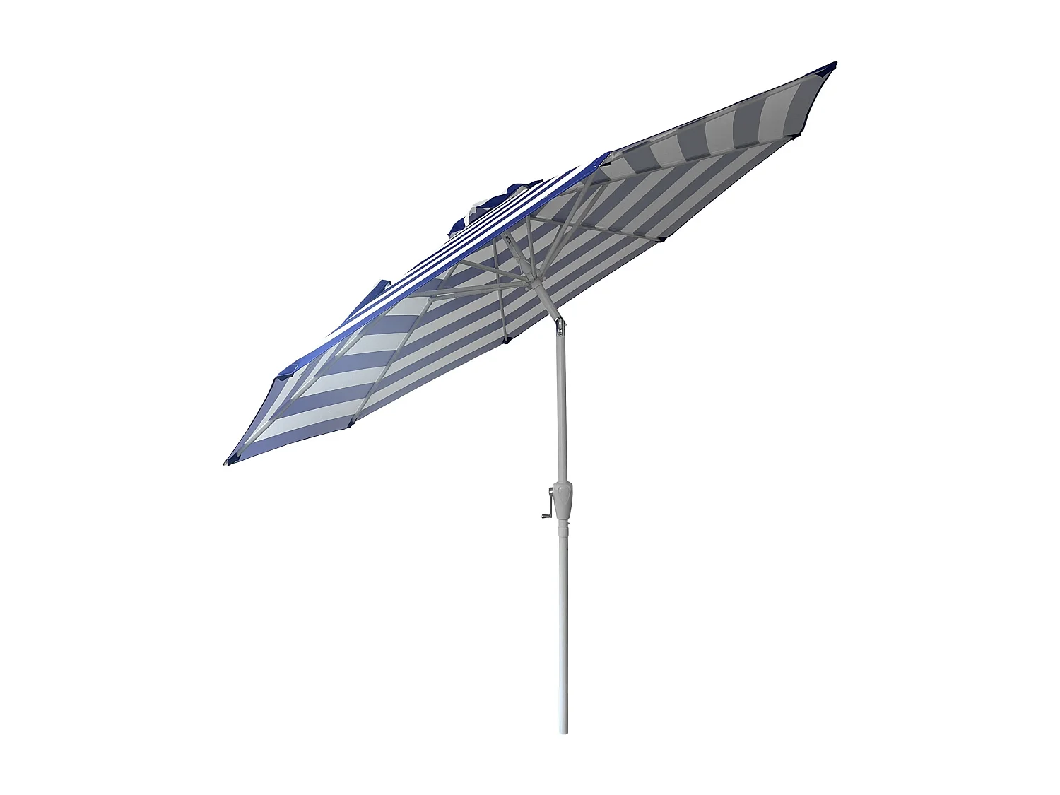 Parasol droit BANDOL rond 2,70m de diamètre à rayures bleues