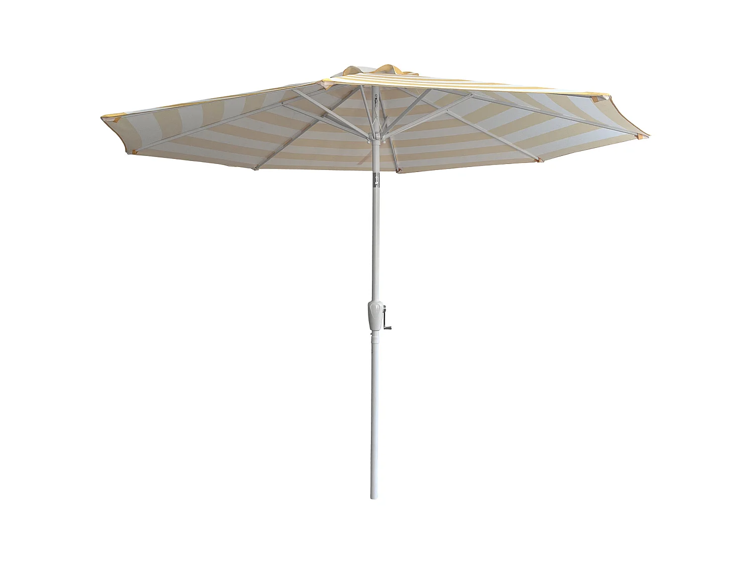 2,70m diameter ronde BANDOL rechte parasol met gele strepen