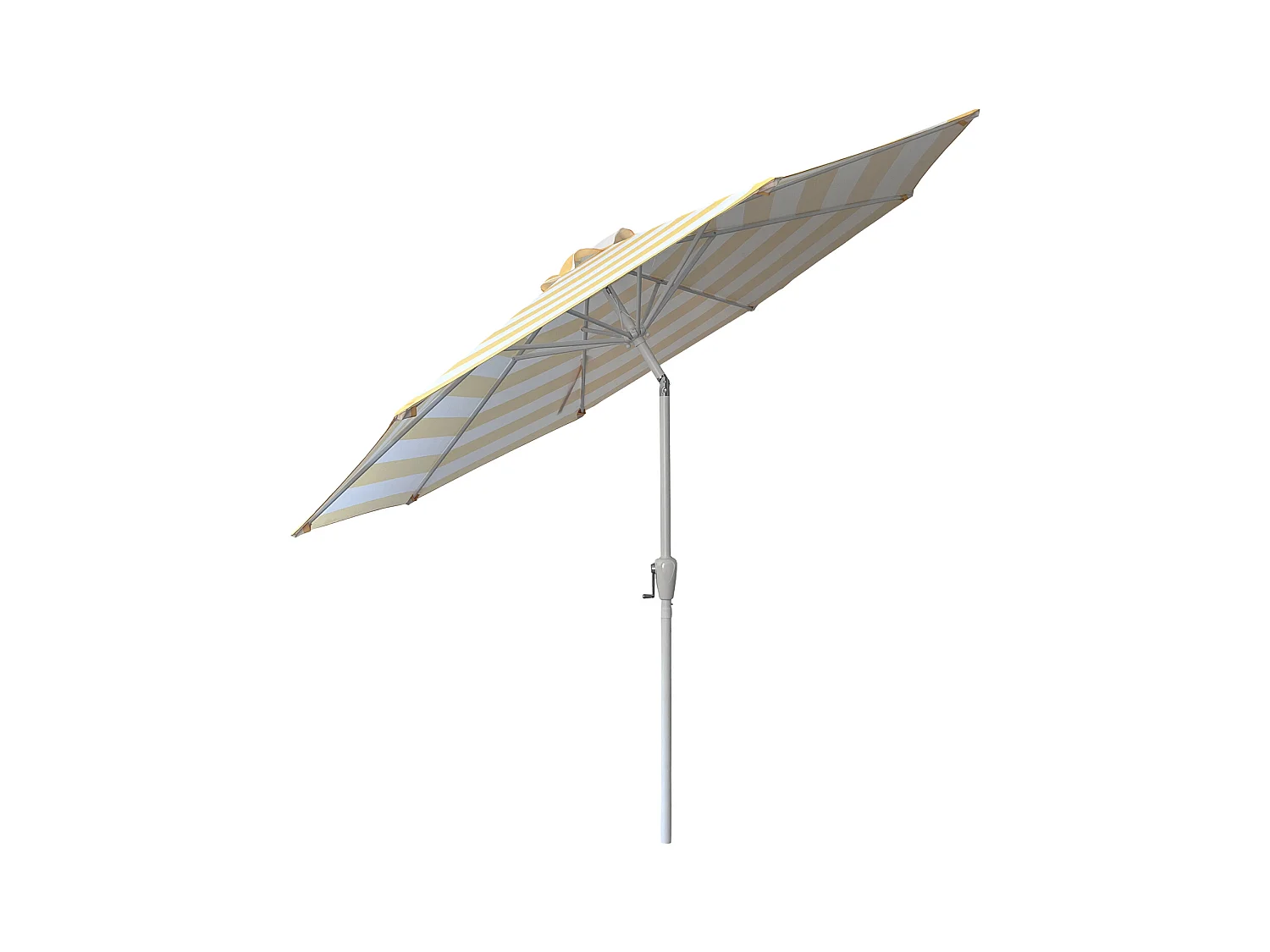 2,70m diameter ronde BANDOL rechte parasol met gele strepen