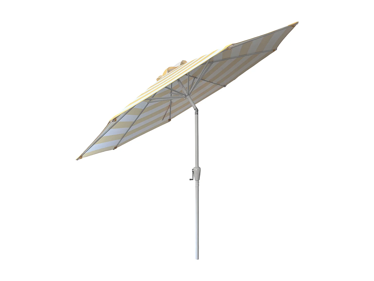 Parasol droit BANDOL rond 2,70m de diamètre à rayures jaunes