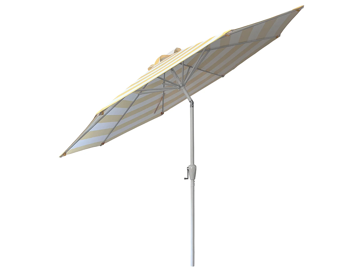 Parasol droit BANDOL rond 2,70m de diamètre à rayures jaunes