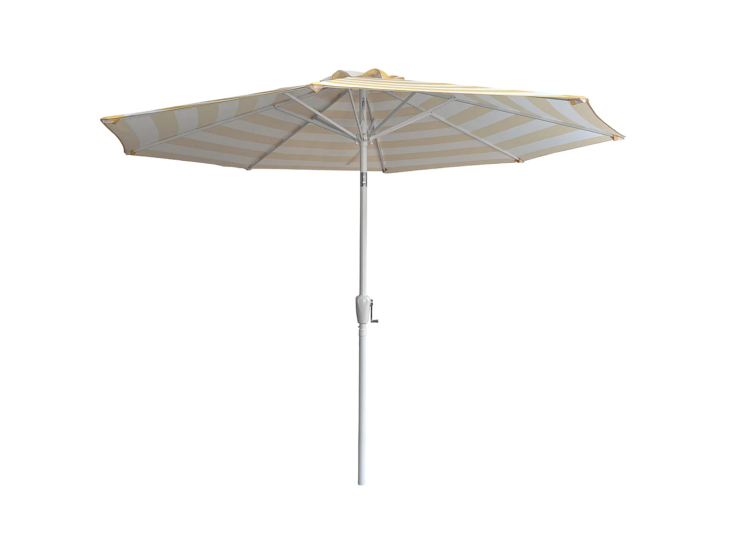 Parasol droit BANDOL rond 2,70m de diamètre à rayures jaunes