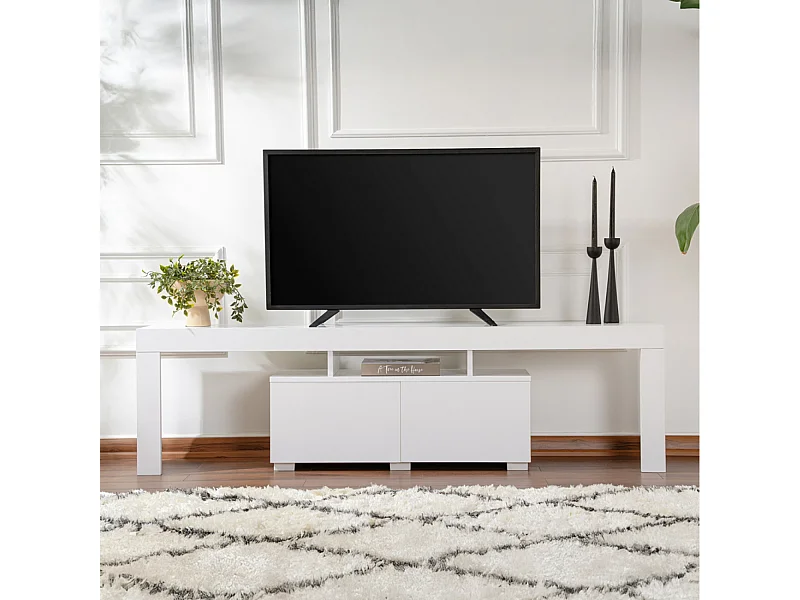 TV-meubel Wit 180cm met Kasten - Modern en Praktisch Design