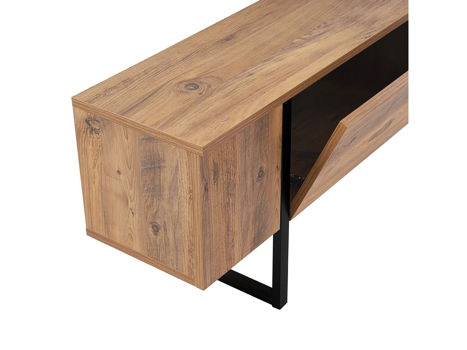 Meuble tv industriel avec placards bois et noir 180cm MOOV