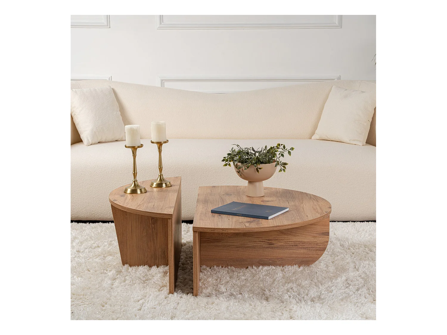 Table basse ronde podium pin atlantique 90cm POUL