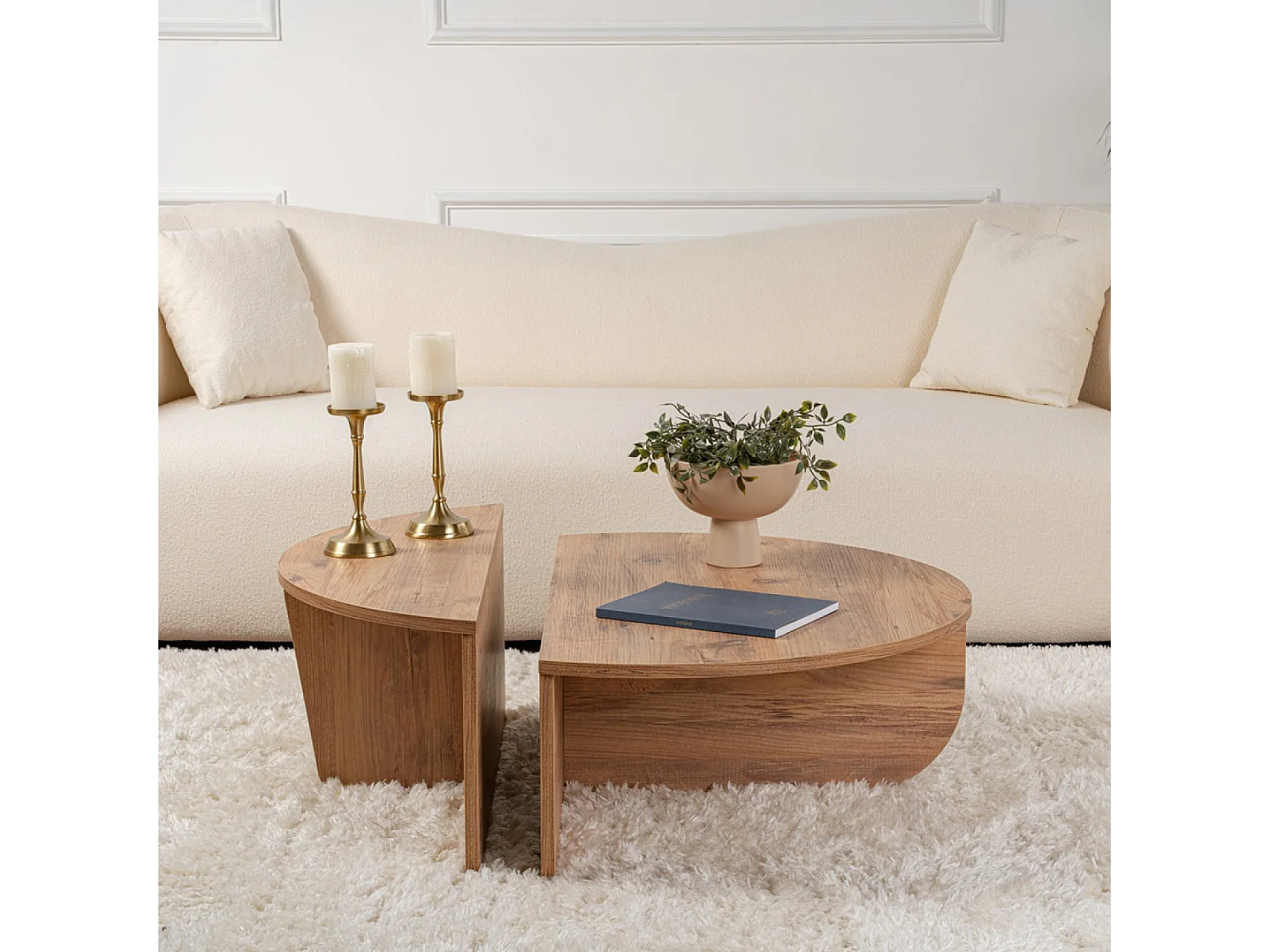 Tavolino da salotto rotondo in pino atlantico 90cm POUL