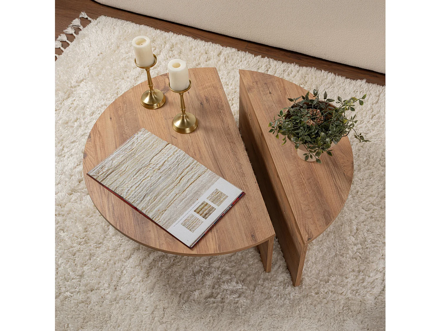 Tavolino da salotto rotondo in pino atlantico 90cm POUL