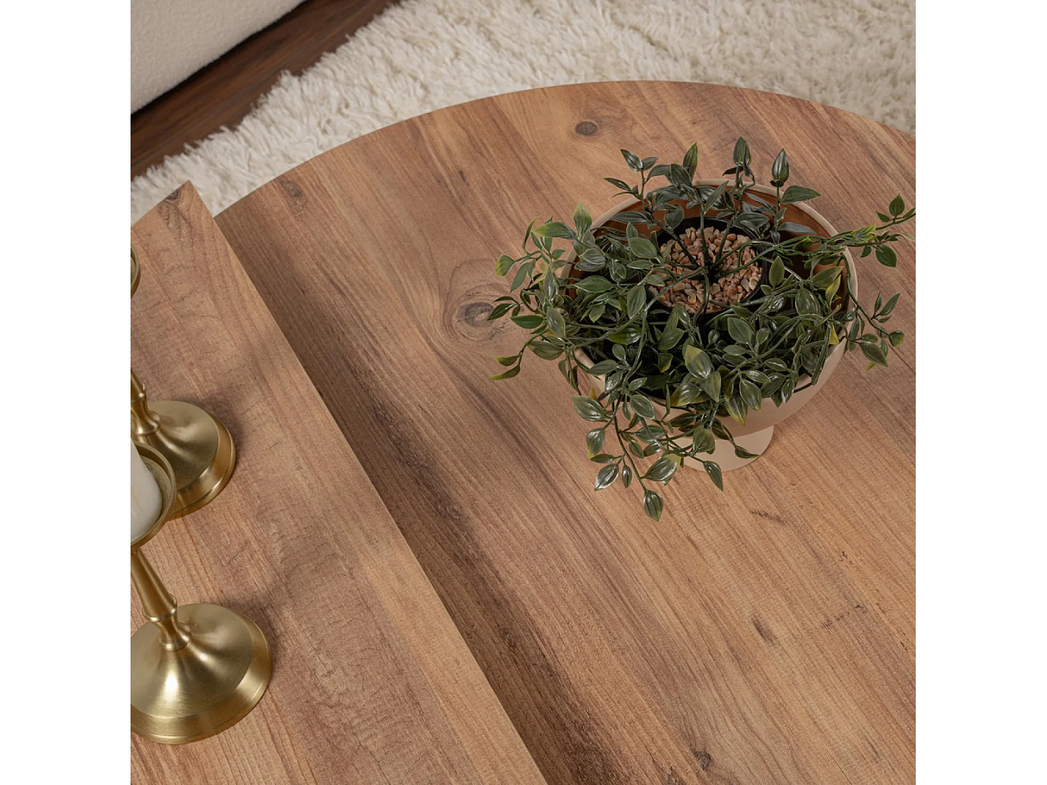 Tavolino da salotto rotondo in pino atlantico 90cm POUL