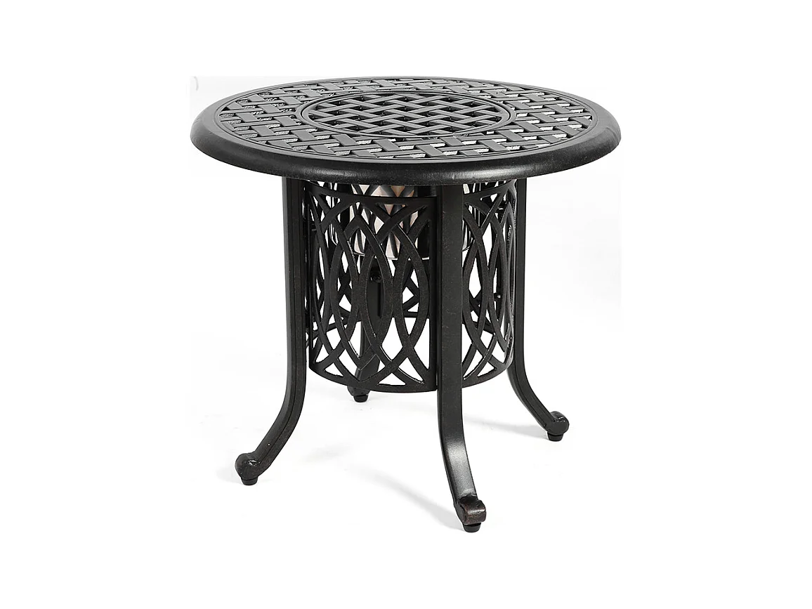 Table d'appoint extérieur en aluminium avec seau à glace table d'appoint de patio table d'extrémité en aluminium avec patins réglables Bronze