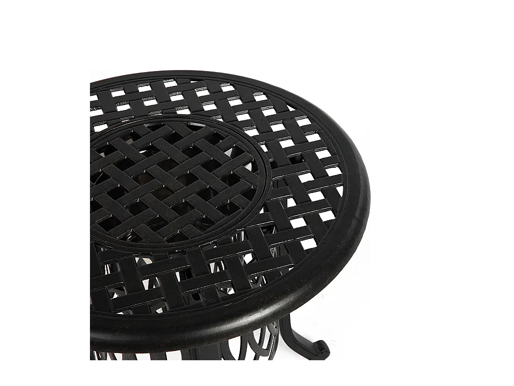 Table d'appoint extérieur en aluminium avec seau à glace table d'appoint de patio table d'extrémité en aluminium avec patins réglables Bronze